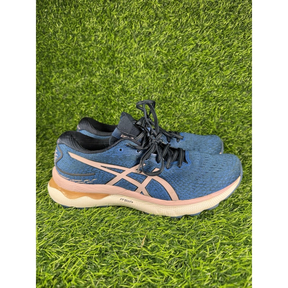 ASICS Gel-Nimbus 24 Womens French Blue Barely Rose Size 12 D Wide 1012B199-400